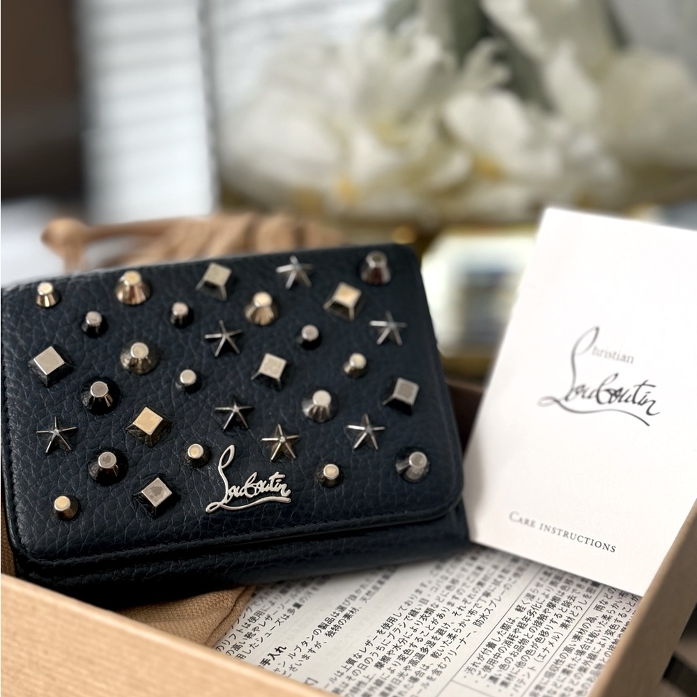 Christian Louboutin Macaron Mini Trifold Navy Wallet